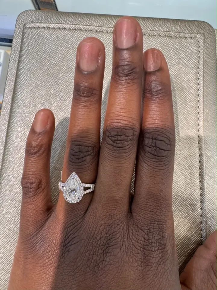 Pear Moissanite Engagement Ring
