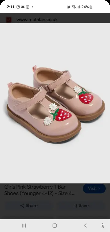 Strawberry  design girls shoe