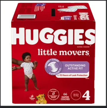 Huggies little movers outstanding active fit ,66pcs, 10- 17kg ,Size 4