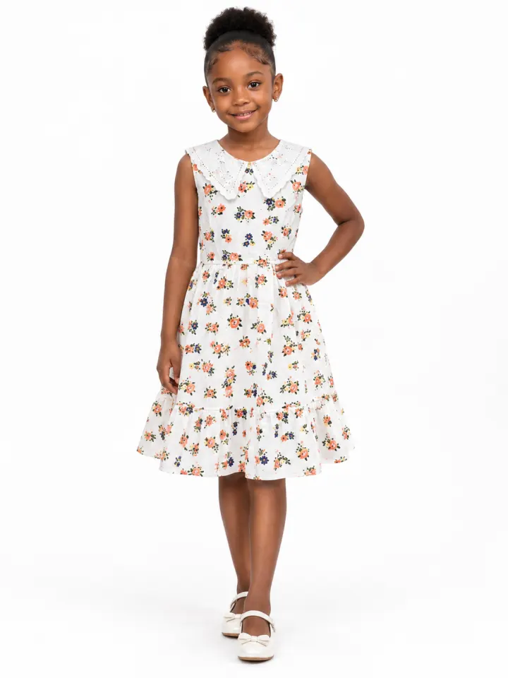 Ecaloel orange flowered dress