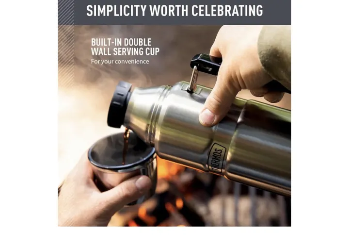 Thermos 1.2L vacuum insulated water flask(Silver)