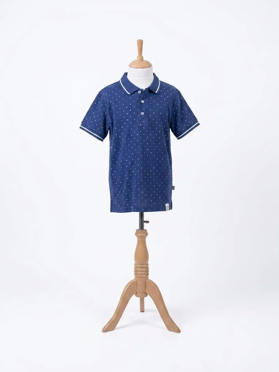 Wanex blue dotedpolo B2-7yrs
