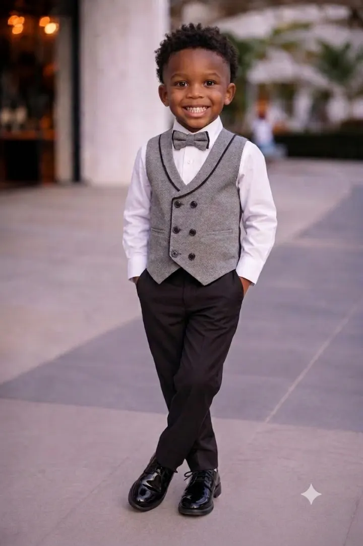 Messy Grey Boyssuit 3-6yrs
