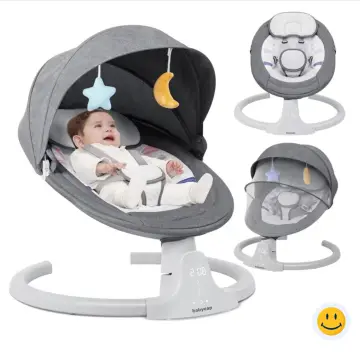 Babyeap Baby Swing for Infant-APP Remote Bluetooth Control, 5Speed Setting, 10 Lullabies,Gray