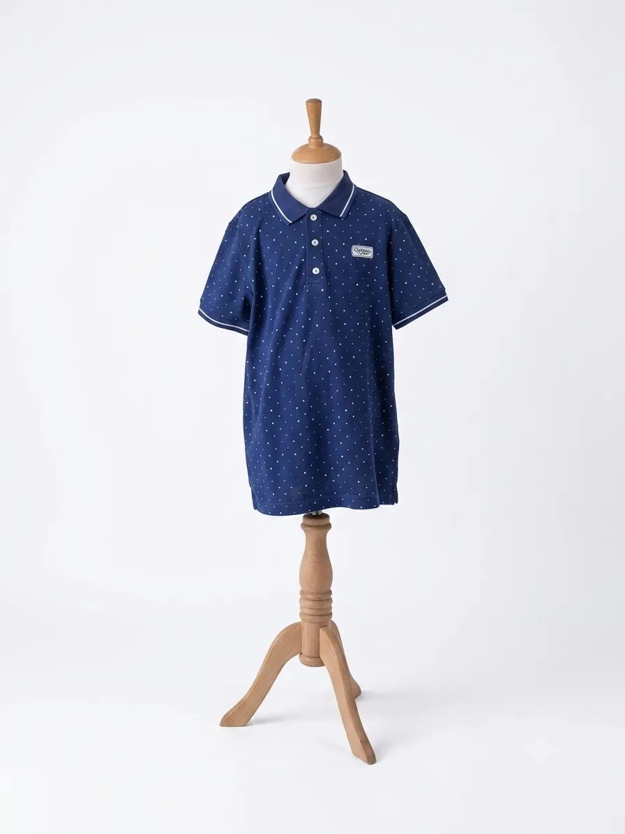 Wanexbluepolo doted Btop7-12yrs
