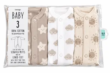 George Baby Sleepsuits Neutra