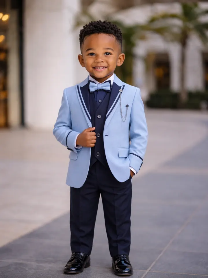Messy Lightblue suits3-6yrs