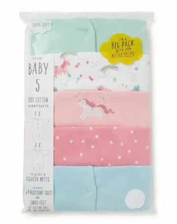 George 5 in 1 sleepsuits