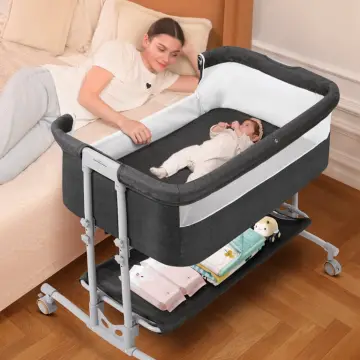 Babyeap Baby Bassinet Bedside Sleeper Bassinet for 0–5 Months Infants, Unisex, Dark Gray