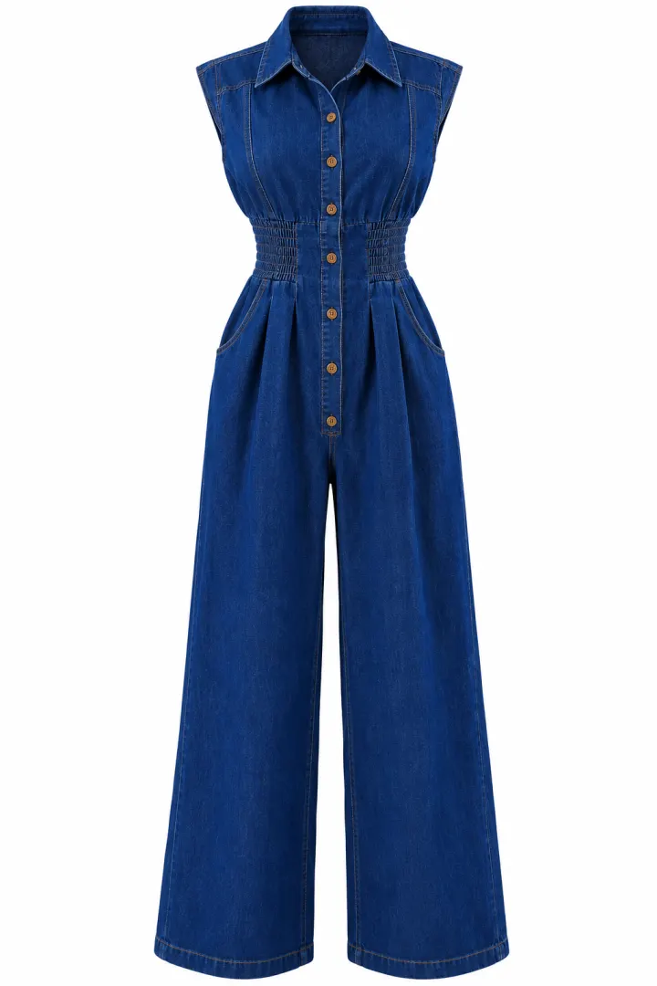 Rose Denim Jumpsuit