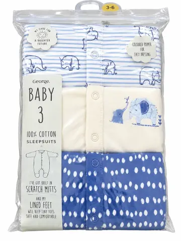 George Sleepsuit Elephant Print