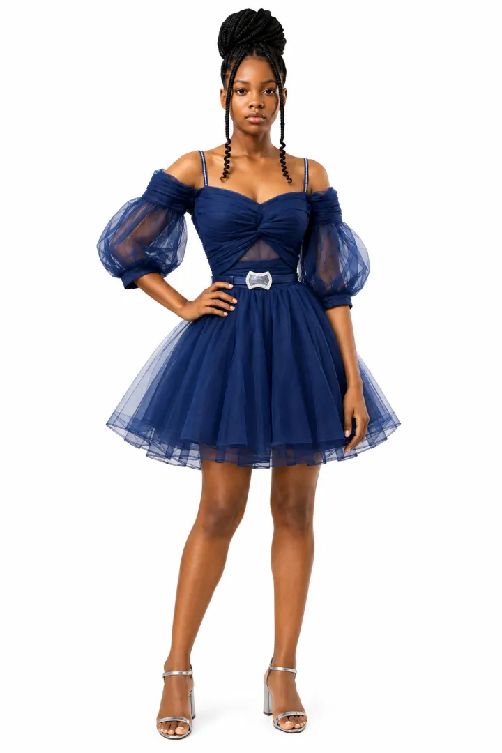 Erkut 541 blue dress short