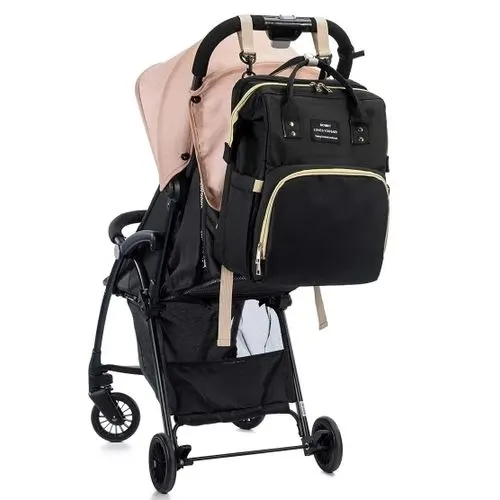 Diaper backpack black multifunstional