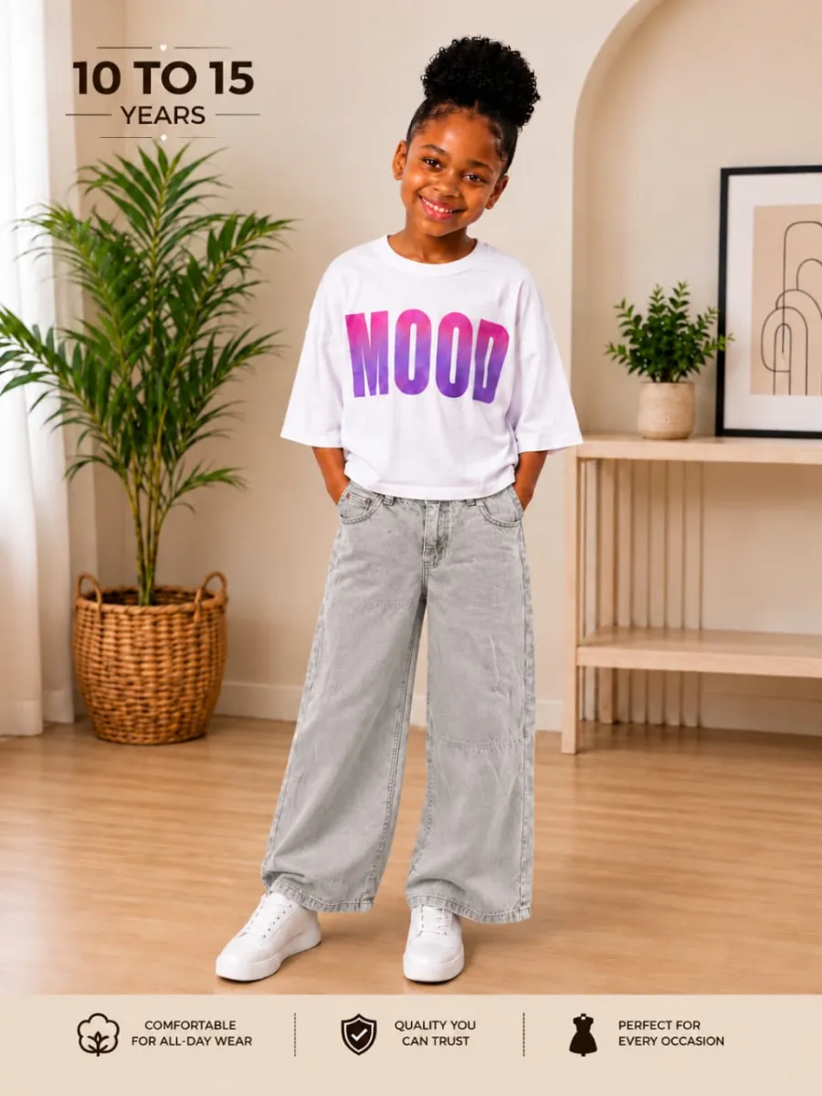 Prim grey jeans wide leg