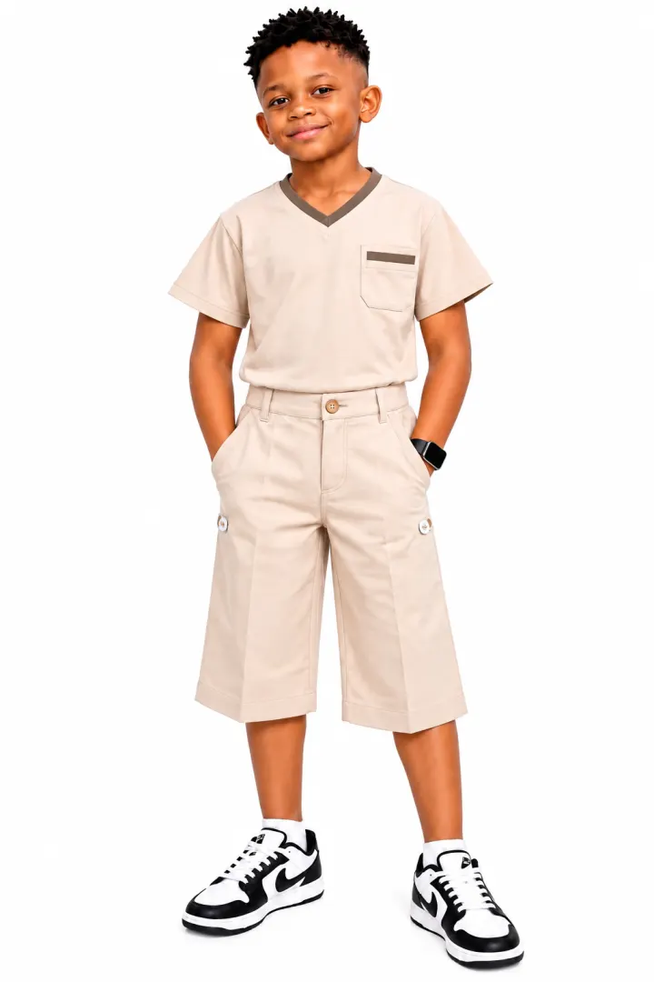 Incity 2pcs boys cream/grey sets