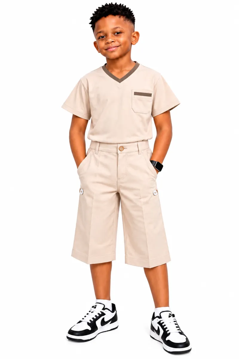 Incity 2pcs boys cream/grey sets