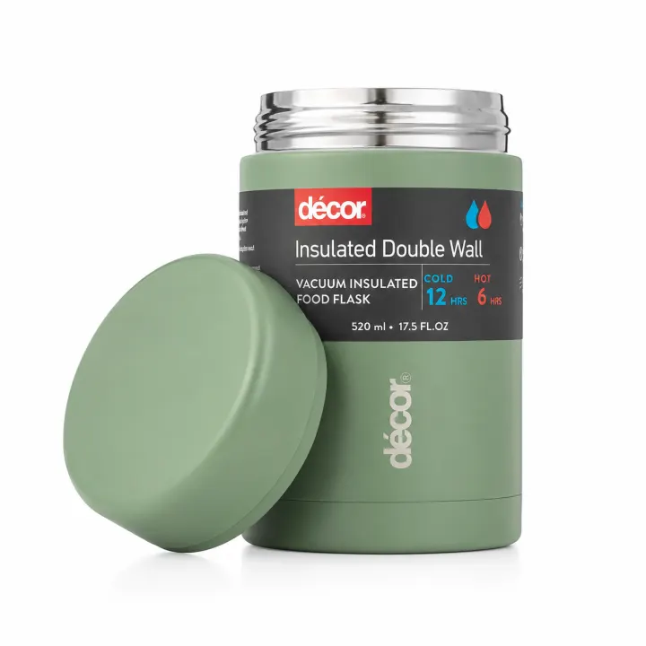 Decor insulated 520ml food flask(green)