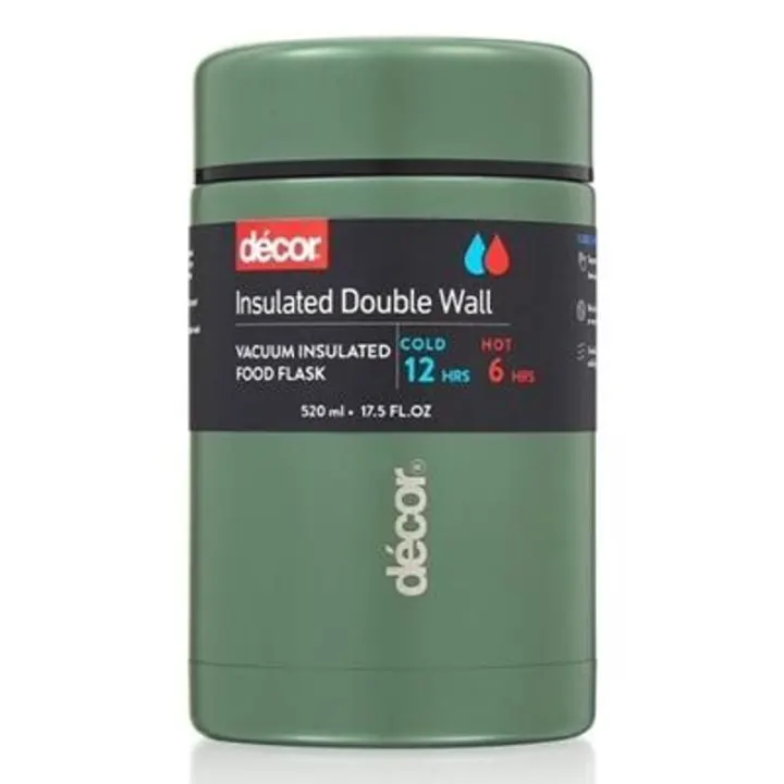 Decor insulated 520ml food flask(green)