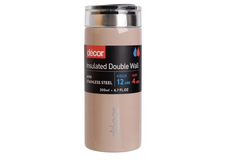 Decor 200ml mini insulated water flask(latte)