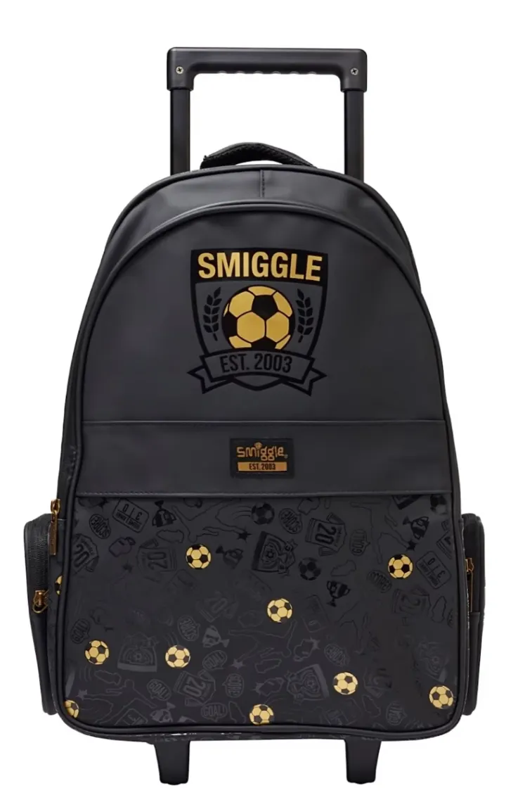 Smiggle ball black and gold backpack