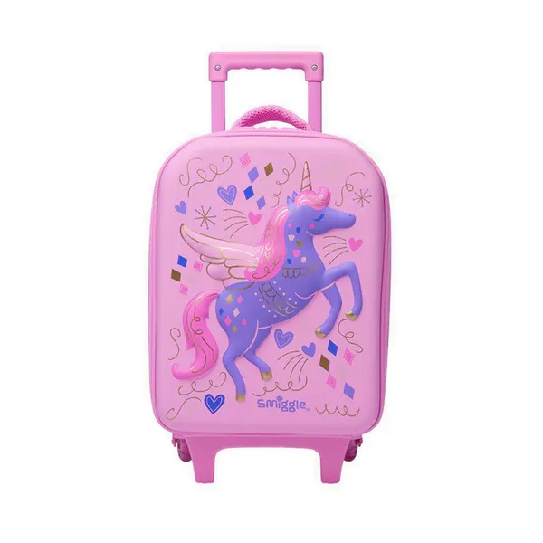 Smiggle horsey junior hardtop trolley bag(pink)
