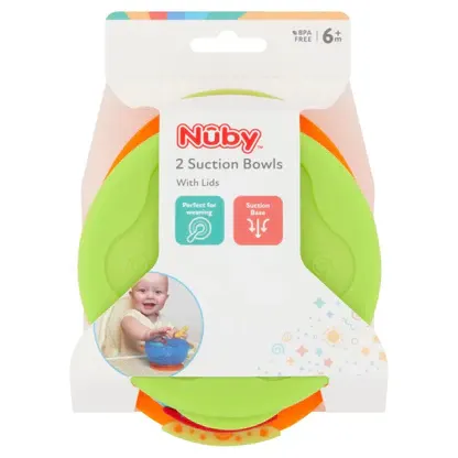 Nuby 2 Suction Bowls(with lids)